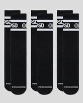 3 Pack - Logo Stripe Crew - Black